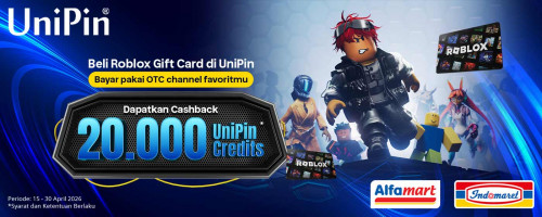 Top Up Roblox pakai Voucher UniPin di Alfamart & Indomaret, Dapatkan Bonus Hingga 20Ribu UniPin Credits!